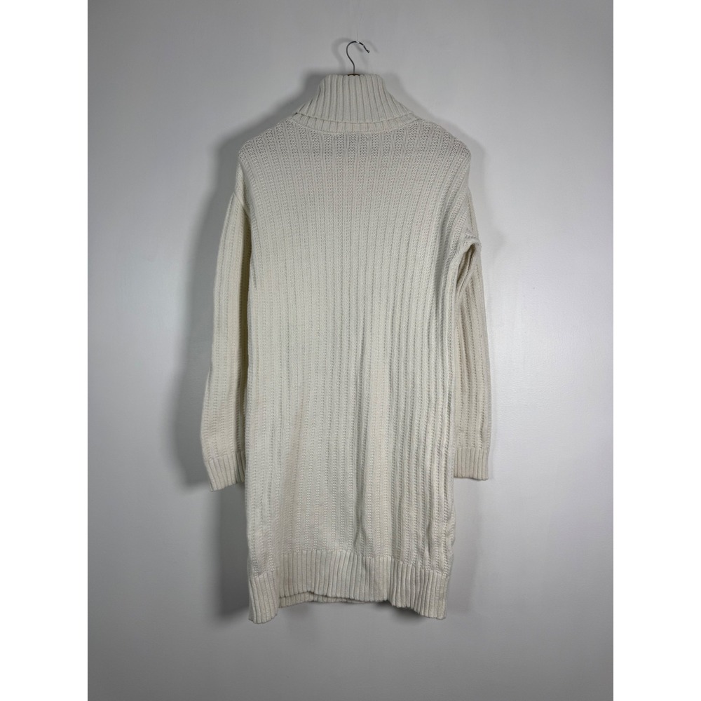 Classic Banana Republic Womens Small Sweater Dress Ivory Ribbed Knit Turtleneck - Picture 2 of 8